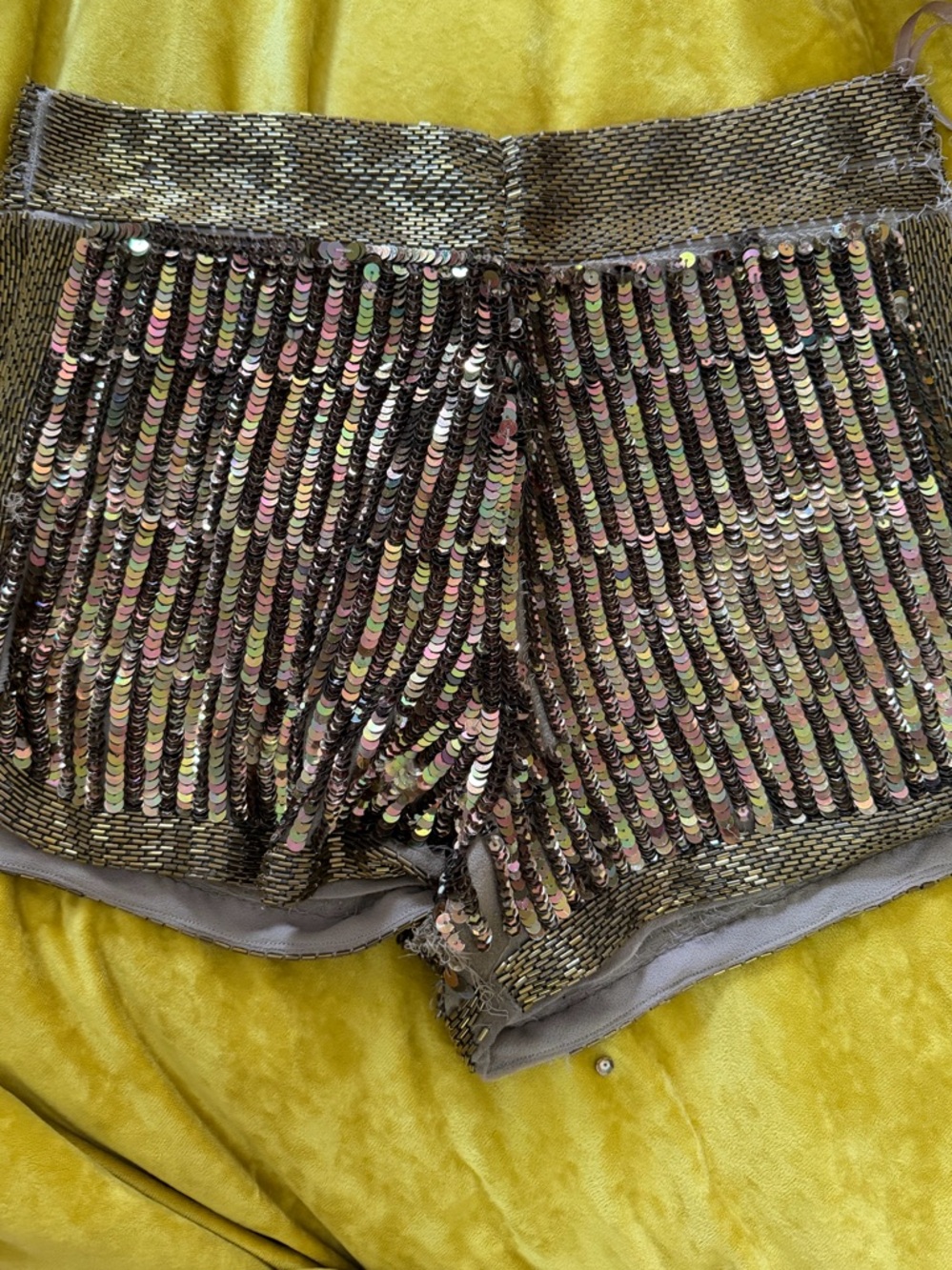 Rapsodia Sequin Metallic Gold Women's Shorts